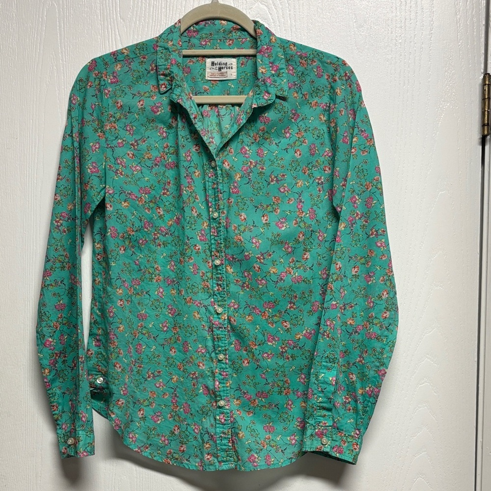 HOLDING‎ HORSES Green Floral Button Down Shirt